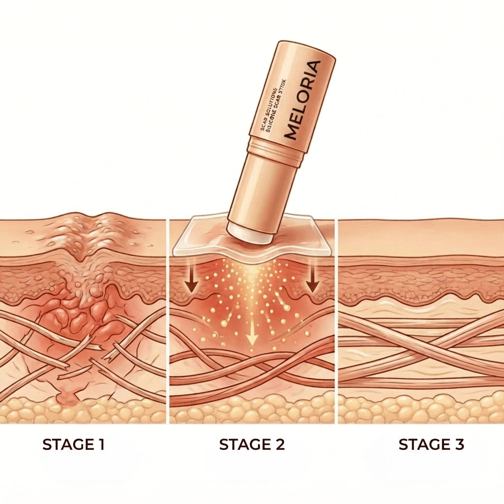 Silicone occlusion — stages 1 to 3